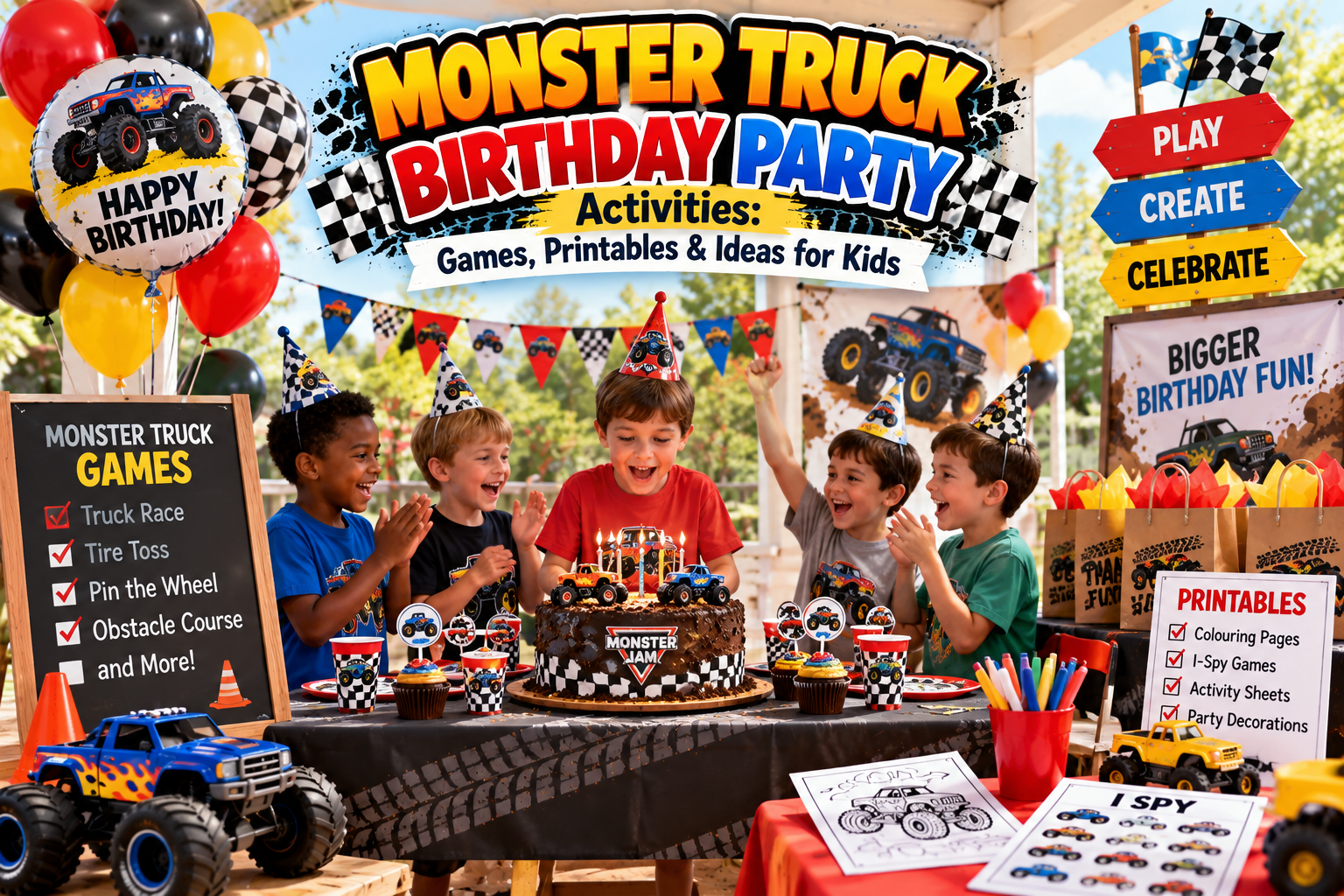 Monster Truck Birthday Party Activities: Games, Printables & Ideas for Kids